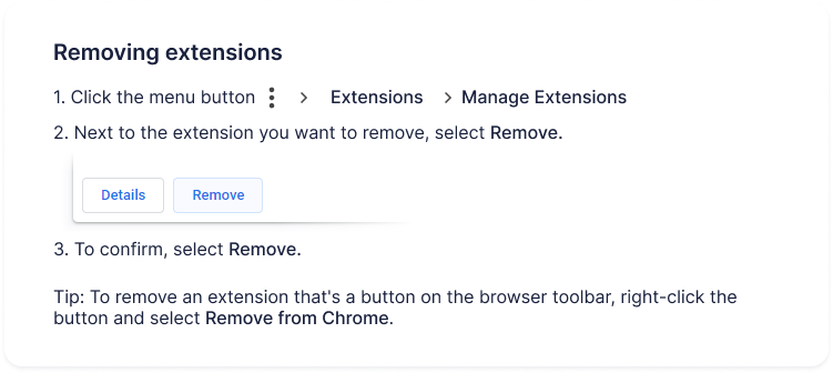 Uninstall instructions